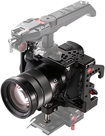 JTZ DP30 JL-JS7 kamera kafesi Hızlı Serbest Bırakma Plakası ve Sıcak Ayakkabı Sony A9 ve A7R III DSLR kamera flaşı