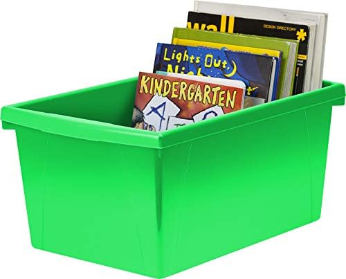 Storex 5.5 Galon Saklama Kutusu – Kitaplar ve Sarf Malzemeleri için Plastik Sınıf Düzenleyici, Yeşil, 6'lı Paket (61485F06C)