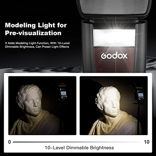 Godox V860III-C Kamera flaş Speedlite, TTL HSS 2.4 G 1/8000 s GN60 5300 K modelleme ışık Li-Ion pil ile Canon DSLR