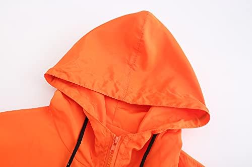 AİTFİNEİSM erkek Hafif Rüzgarlık Rahat İpli Fermuarlı kapüşonlu ceketler