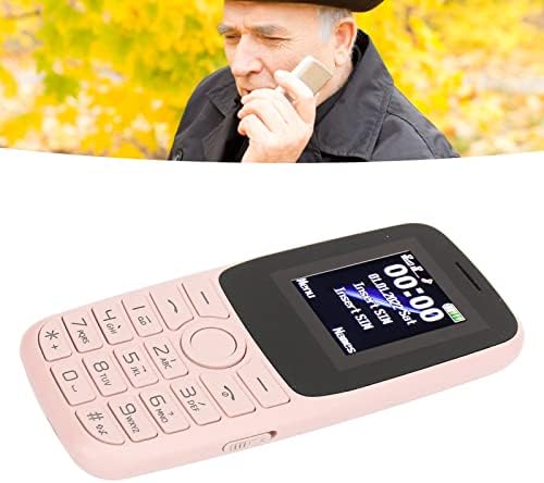 CHİCİRİS Kıdemli Cep Telefonu, Unlocked Cep Telefonu 2.4 in Ekran Çift SIM Çift Bekleme Ev için Büyük Düğmeler (Pembe)