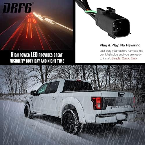 DRFG LED park lambaları için Uyumlu F150 2015 2017 2018 2019 2020 Ford için LED kuyruk Lambası Duman lens Arka