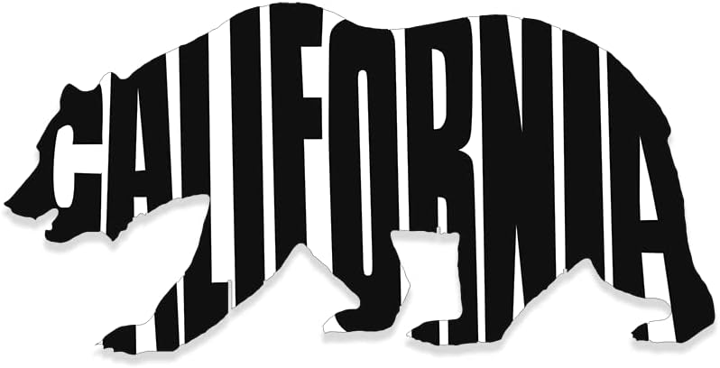 AV Ayı Şekilli California Sticker, Arabalar, SUV'lar, Soğutucular ve Bardaklar için tampon çıkartması (Siyah w/ Kırmızı