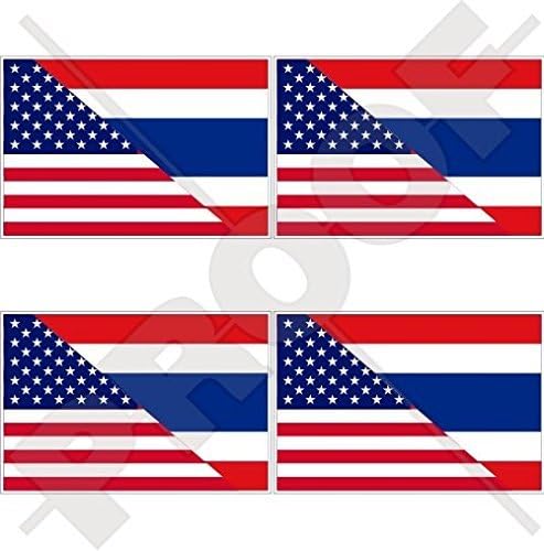 ABD Amerika Birleşik Devletleri ve TAYLAND Siam, Amerikan-Tay Siyam Bayrağı 2 (50mm) Vinil Tampon Kask Çıkartmalar,