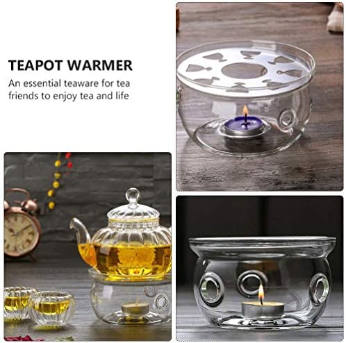DOITOOL 2 adet cam çay ısıtıcı kristal çaydanlık ısıtma tabanı ısıtıcı kalp ve yuvarlak şekil çay makinesi ısıtma