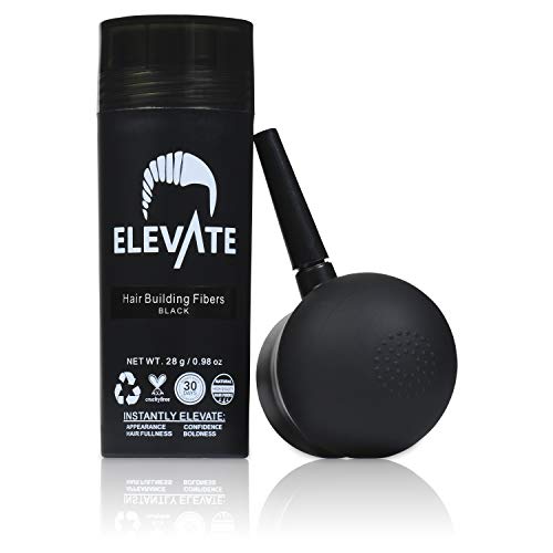 ELEVATE Hair Perfecting 2'si 1 Arada Kit (SİYAH) Set, Doğal Saç Kalınlaştırıcı Lifler ve Sprey Aplikatör Pompa Nozulu