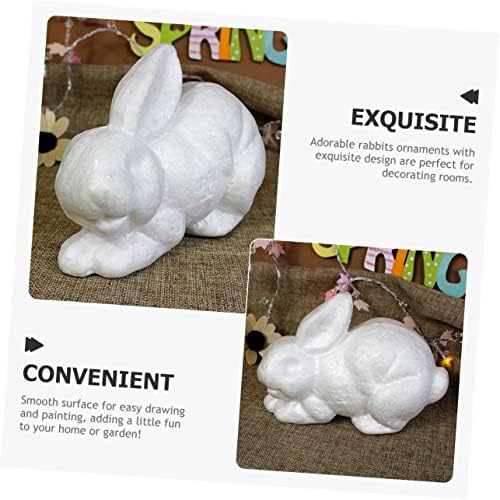 Abaodam 4 Adet Beyaz Embriyo Tavşan Ev Dekorasyon Çocuk Tylonal Doğuş El Sanatları Çocuklar için Köpük Tavşan Ayı