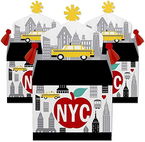 Mutluluğun Büyük Noktası NYC Şehir Manzarası - İkram Kutusu Parti Hediyeleri-New York City Parti Hediyeleri Üçgen