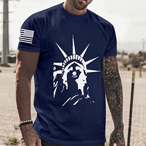 Bmısegm Yaz Tee Gömlek Erkek Erkek Bağımsızlık Günü Bayrağı Rahat Yumuşak ve Rahat Küçük Baskılı Pamuk Erkek T Shirt