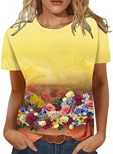 Bayan Yaz Üstleri Benzersiz Grafik T Shirt Tunik Kollu Yuvarlak Bluz Baskılı Kadın Koşu Gömlek Uzun Kollu