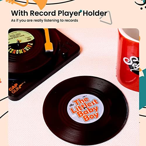 LAHONİ Plak Çalar Tutuculu İçecekler için 6 Adet Vinil Plak Altlığı Komik Müzik Altlığı Renkli Retro Disk Altlığı-Ev