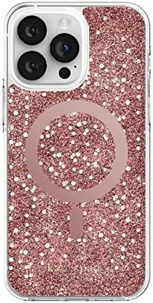 Kate Spade New York Tıknaz Glitter Koruyucu Kılıf Apple iPhone için MagSafe ile Uyumlu 14 Pro Max-Gül Altın [KSIPH-263-CGRG]