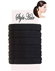 Styla Saç 6 Paket Kırışık Yok Saç Kravat Kalın, Kıvırcık, Dalgalı Saçlar için Siyah elastik Bantlar-Dikişsiz Kaymaz,