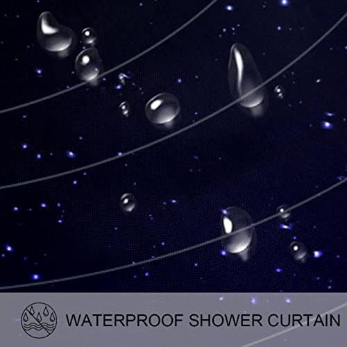GUEROTKR Duş Perdesi, Çiftlik Evi Duş Perdesi, Banyo Duş Perdeleri, Samanyolu Galaxy Gezegen Evren Desen, 60x72 inç