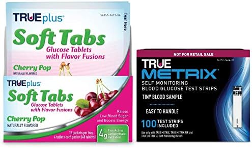 TRUEplus ® Cherry Pop Glikoz Tabletleri ve 100ct True METRİX ® Test Şeritleri