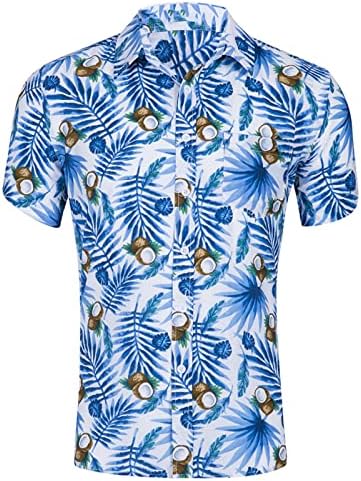 2023 Yeni Erkek Rahat Kısa Kollu İlkbahar Yaz V Boyun 3D Baskılı Gömlek Moda Düğmeleri Üst Bluz Gömlek Gömlek