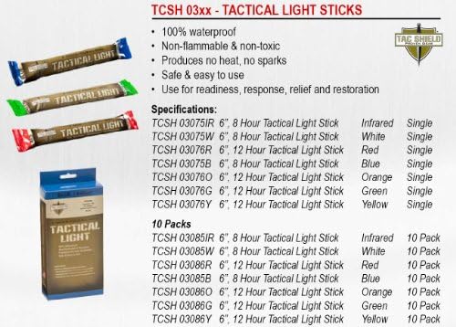 Tac Shield taktik 8 saat ışık çubuğu (10'lu paket)
