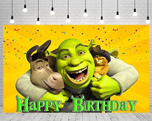SOPAK Shrek Zemin Doğum Günü Partisi Süslemeleri için, Shrek ve Eşek Arka Plan için Bebek Duş Parti Kek Masa Süslemeleri