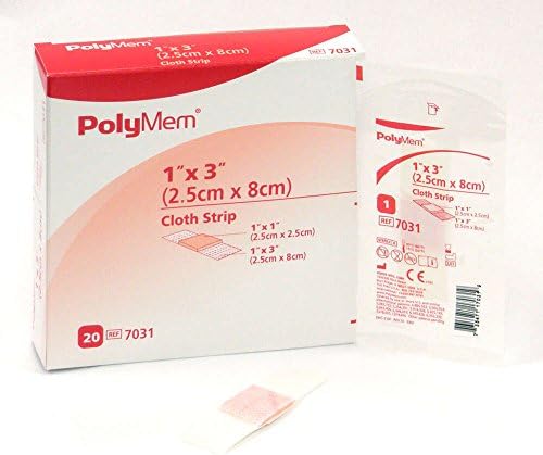 PolyMem Cloth Strip Yara Bandı, Steril, Köpük, 1' X 3 'Yapıştırıcı, 1' X 1 ' Tampon, 7031 (20'li Kutu)